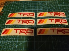 TRD STICKERS PACK OF 6 2″INCH WIDE X 1/2″ high Color Red Yellow Orange