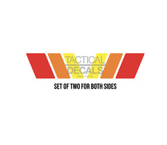 Retro Stripe Decal for Toyota Tacoma Mirrors 2016-2023 Red Orange Yellow RSB3