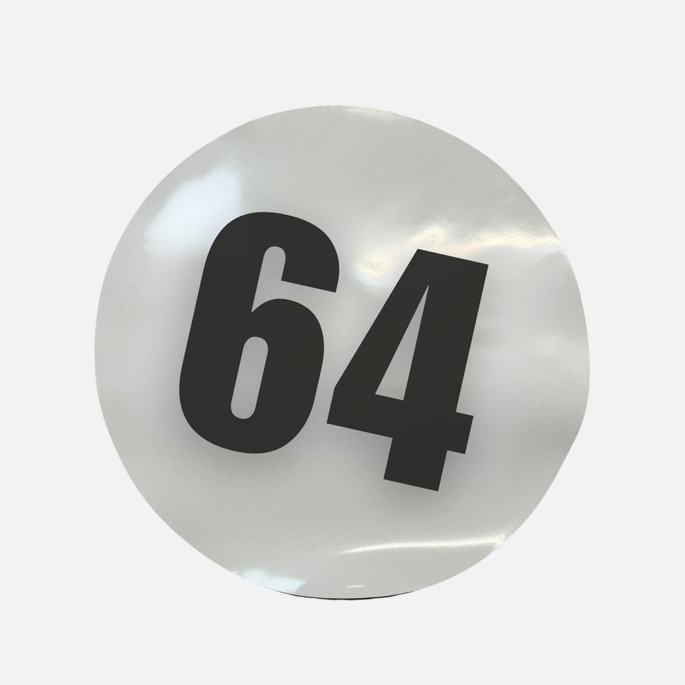 Pair of 12″ Magnetic Race Car Number 64 Circular Magnet