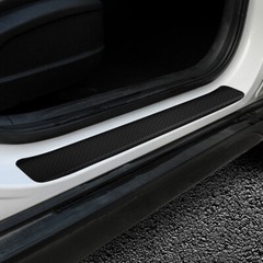 Carbon Fiber Style Car Scuff Plate Front Rear Door Sill Stickers Protector 5Pcs