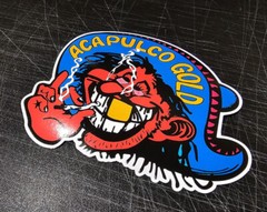 Acapulco Gold Weed 420 Marijuana Pot Sticker Rat Rod Hot Rod Sticky Blunt