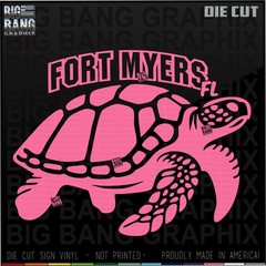 Fort Myers, FL Realistic Sea Turtle Vinyl Decal Sticker DIE CUT Car Boat Window