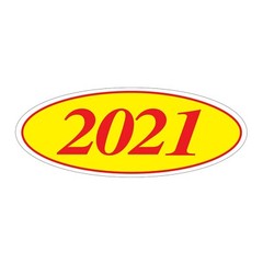 EZ-Line Car Dealer Oval Model Year Stickers Large Windshield Stickers Red Yellow