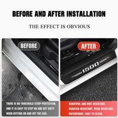 4 For Ram 1500 Truck Car Door Sill Protector Threshold Sticker Plate Entry Guard