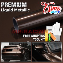 ESSMO PET Liquid Metallic Mocha Brown Vinyl Wrap Auto Decal Sticker Air Release