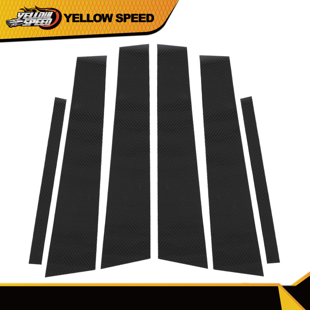 Fit For BMW 3-Series E90 Carbon Fiber Pillar Posts Door Trim Piano Decal 6pcs