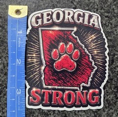 Georgia Strong Dog Paw Wild Fire Bennefit Decal / Sticker Water Resistant Uv Lam