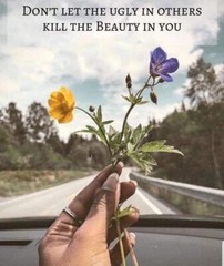 Positive Sticker (4 Inch) Quote Motivate Don’t Let Ugly People Ruin You Flowers