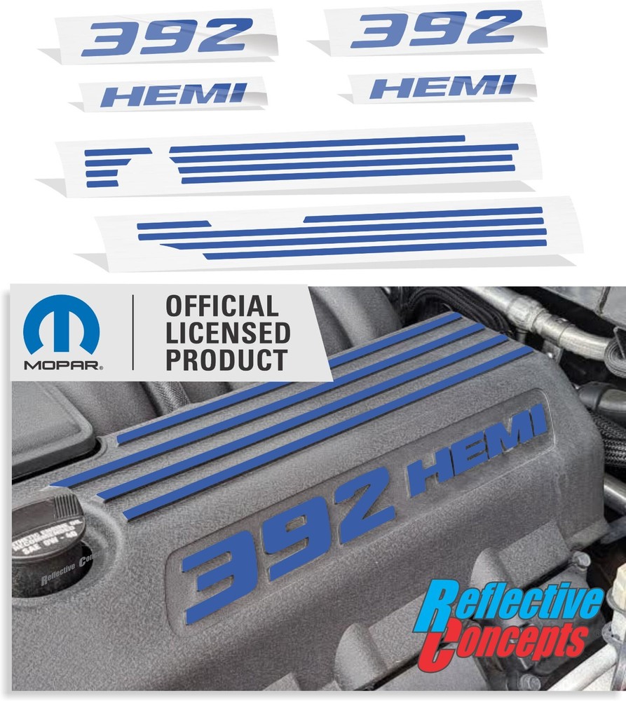 392 HEMI Engine Cover Overlay Decals for Durango SRT, SRT 392