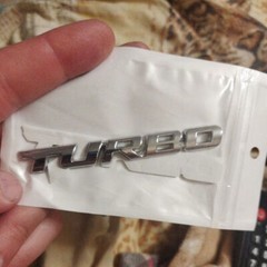 2PCS 3D TURBO Logo Chrome Metal Car Badge Emblem Decal Sticker Accessories Trim