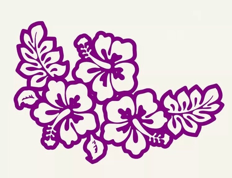 Hibiscus Flower Window Sticker Vinyl Decal Hawaii Aloha Tropical Beach Ocean