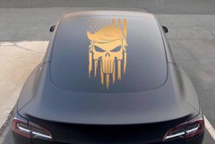 Donald Trump DT 2024 Hair Skull Punisher Sticker Decal Bumper Window USA Flag