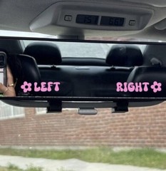 Right Left Pink Vinyl Decal Sticker Car Truck Van Rear-View Mirror Women Girl