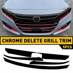 Chrome Delete Blackout Overlay for 2021-2022 Honda Accord Front Upper Gri B