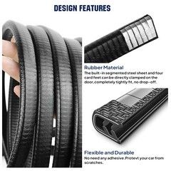 Car Door Edge Guard U Shape Edge Trim Rubber Steel Seal Anti-Collision Protector
