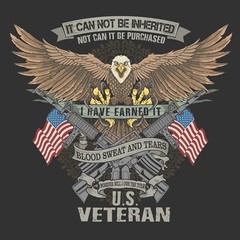 Bald Eagle American Veteran Blood And Tears Window Decal Sticker Vinyl 6Years+