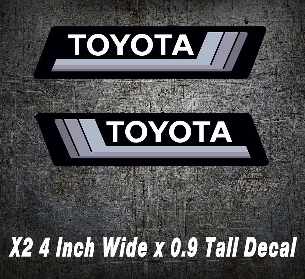 FITS TOYOTA Sticker Retro Tacoma 4Runner Land Cruiser FJ Rav4 Set of 2 JDM, Gray