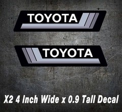 FITS TOYOTA Sticker Retro Tacoma 4Runner Land Cruiser FJ Rav4 Set of 2 JDM, Gray