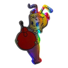CINDY LOU WHO GRINCH DR SUESS LED Holographic Metallic 3” Vinyl Decal Sticker