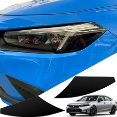 Headlight Amber Delete Smoke Black 35% Overlay Tint Pair For 2022-25 Honda Civic