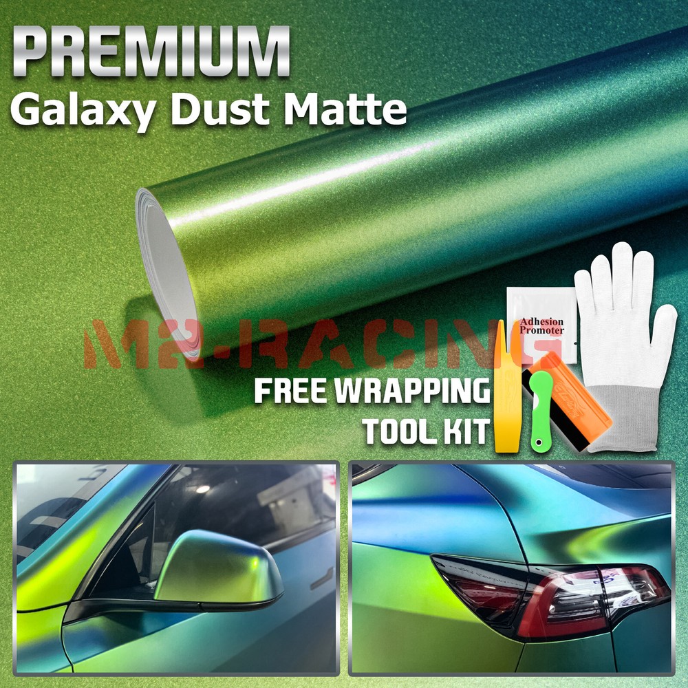 Galaxy Dust Matte Spring Green Metallic Sticker Decal Vinyl Wrap Sheet Film DIY