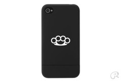 (2x) Brass Knuckles Sticker Die Cut Decal for cell phone mobile