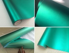 36″ x 60″ Satin Matte Chrome Metallic Teal Green Vinyl Film Wrap Bubble Free