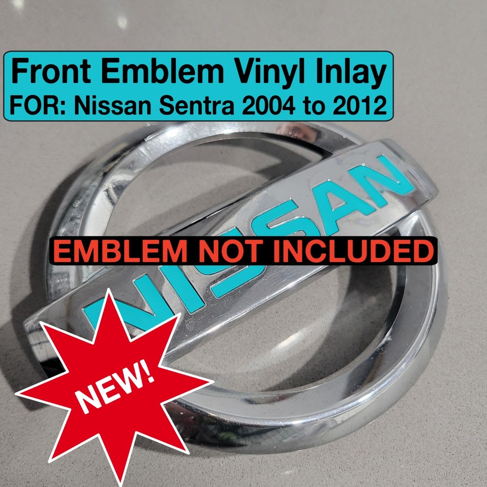 Front Emblem Vinyl inlays FOR 2004-2012, Nissan Sentra. Emblem NOT included.