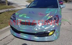 Hex Holographic Porcelain Blue Rainbow Chrome Car Vinyl Wrap Sticker Decal Sheet