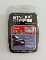 3mm x 10mtr Self Adhesive Car Pin Stripe Coach Tape Syling Stripe All Colours