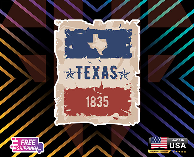 TEXAS 1835 STATE POST STICKER DECAL LAMINATED VINYL LAPTOP,WALLGLASS+ FREE GIFT