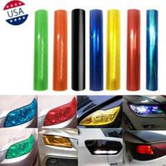 Color Tint Vinyl Protector Film Overlay Wrap Sheet For Headlight Tail Fog Light