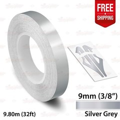 SILVER GRAY 3/8″ 9mm Roll PIN STRIPE Car Striping Line TAPE Decal Vinyl Sticker