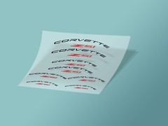 8pcs Corvette Z51 C8 Caliper Decal Stickers, Die-Cut Vinyl Decal Sticker