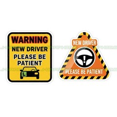New Driver Please be Patient Student Vinyl Decal Sticker 2 Pack B