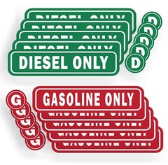 Diesel Only Decal Gasoline Only Stickers 10 Pk Labels for fuel 3″ ProSticker 180