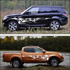2Pcs 103” Universal Flame Graphics Car Auto Body Side Sticker Racing Sports …