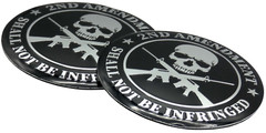 2x Metal 2nd Amendment Decal Sticker Emblem Badge Auto Car Truck Dome 2.20″