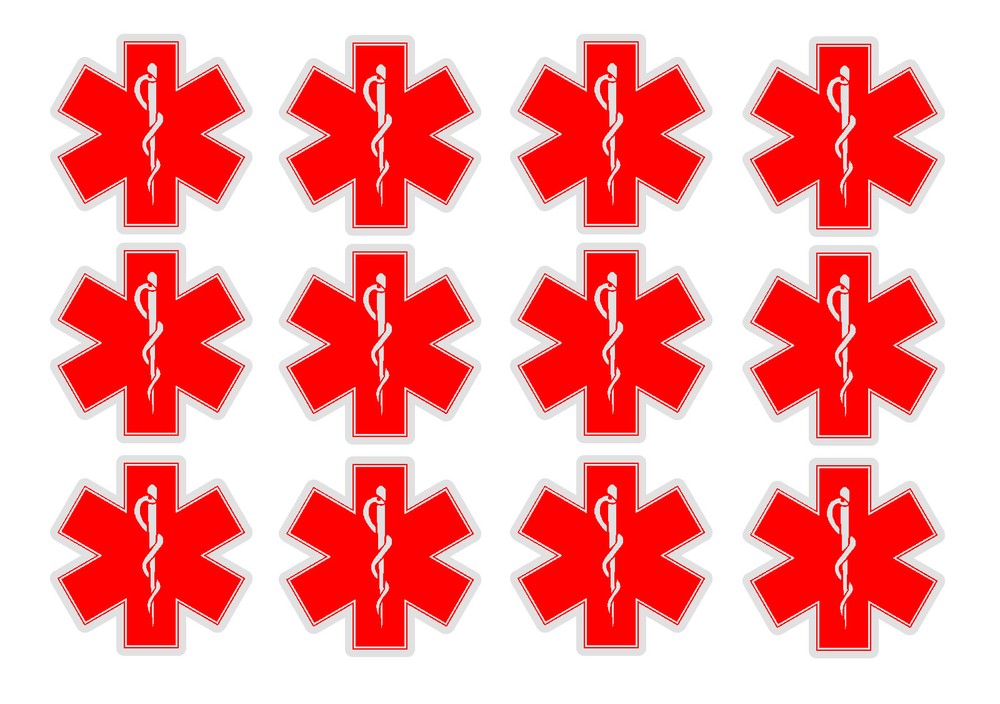 Star of Life EMT Sticker Decal Pack Lot Red 2″ First Aid Kit Medical Star #H7E