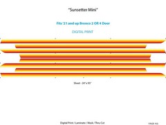 2021-2026 Ford Bronco Stripes Side Decals DIGITAL RED YELLOW Door Vinyl Graphic
