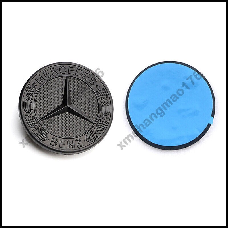 Front Hood Overlay Emblem Matte Black Flat Laurel Wreath Badge For