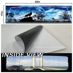 Truck Back Window Graphics Wolf (P560) See Through Rear Decal