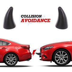 2X Black Car Roof 3D Devil Horn Sticker Decal Decor For Honda Toyota Tesla Ford