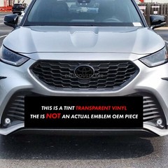Fits 2020-2023 Toyota Highlander PreCut SMOKE Emblem Tint Front Decal Overlay