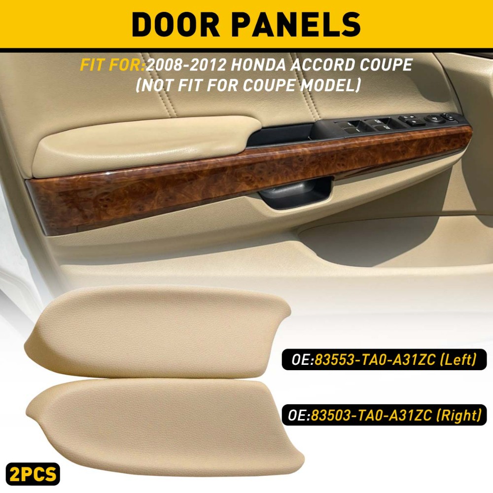 2PCS For Honda Accord 2008 – 2012 Sedan Panel Door Armrest Leather Left & Right