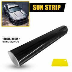 12*60inch Glossy Windshield Black Sun Visor Banner Vinyl Blank Sticker Cover US