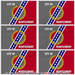 MONTGOMERY City Flag Alabama USA American 40mm (1.6″) Stickers Decals x6