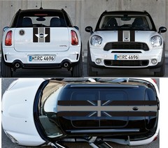 Union Jack Stripe Sticker Decal Kit Hood Trunk Roof For Mini Cooper R56 2007 -13