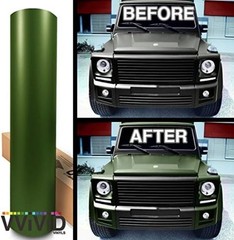 Matte Military Green Vinyl Wrap Roll 6ft x 5ft – Air Release & Durable Finish