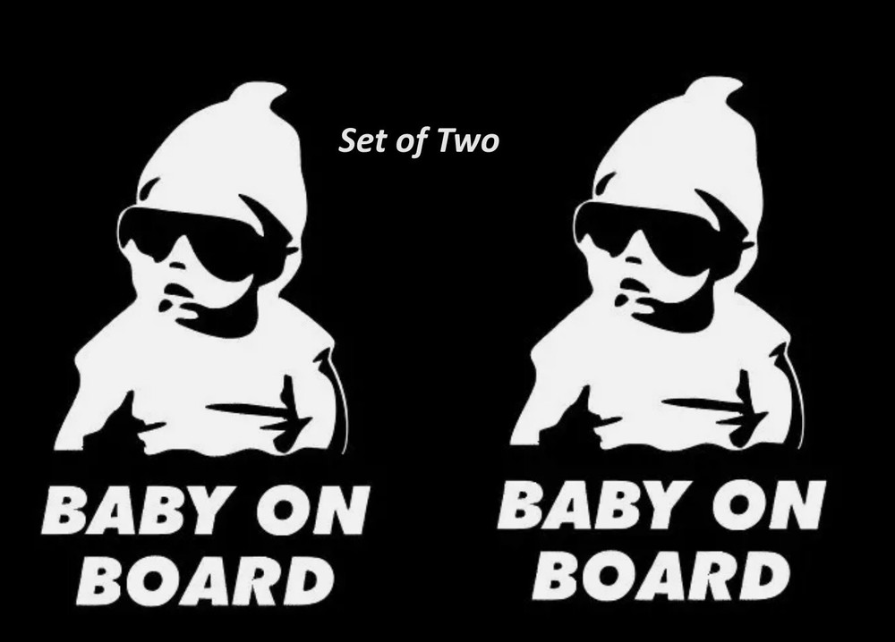 2 X Weatherproof Baby On Board Car Stickers Window Vinyl Decals